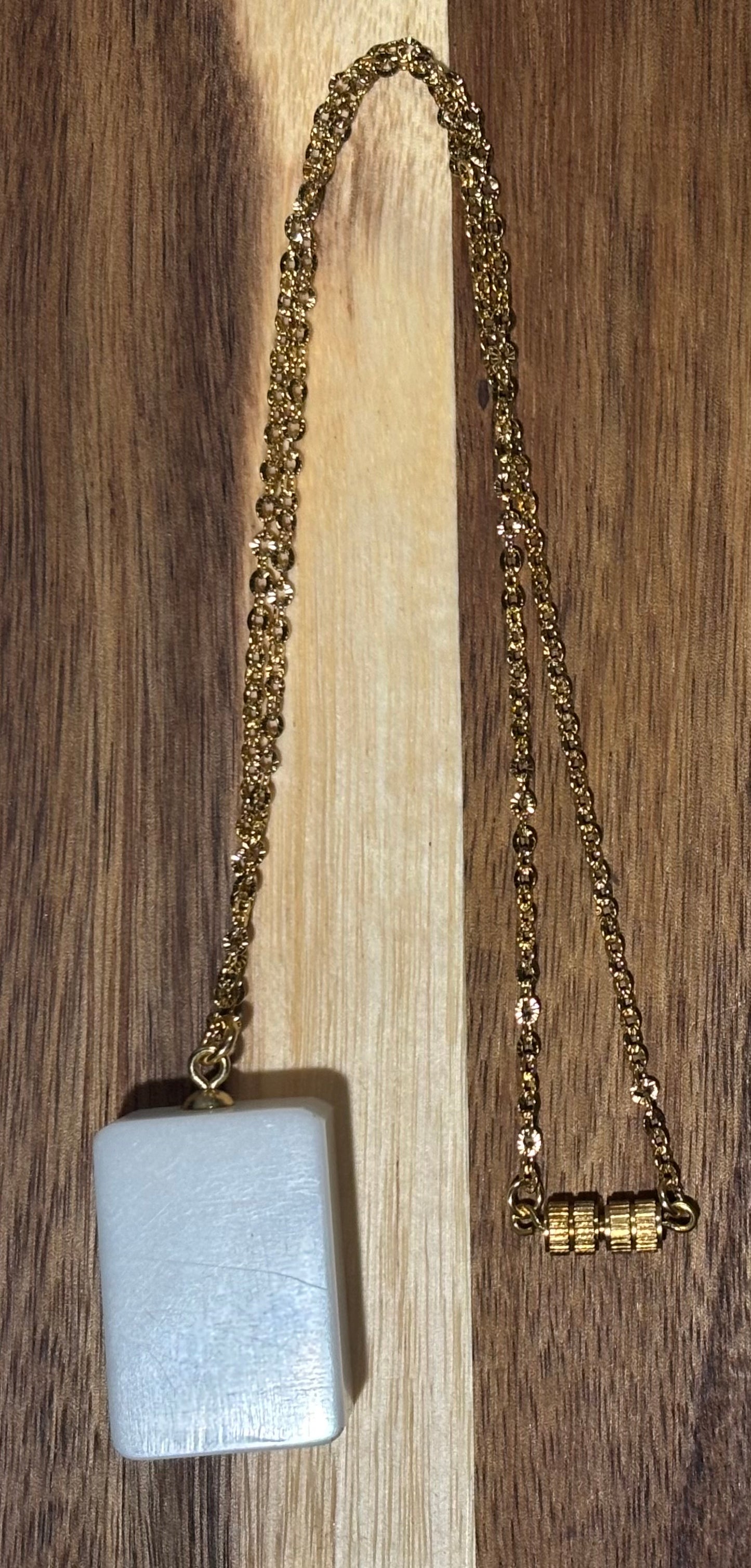 Vintage Mahjong Tile Necklace Bird